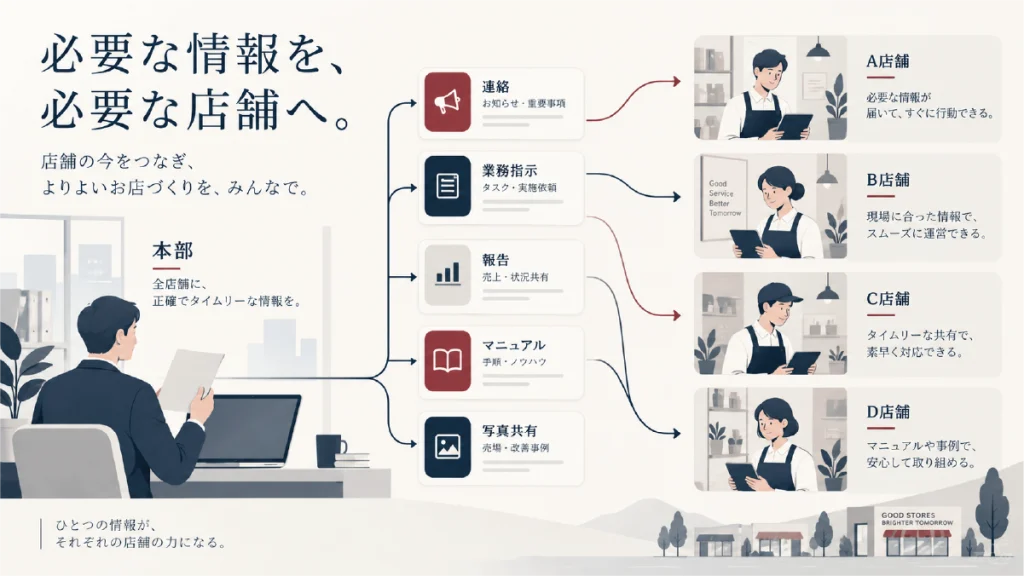 多店舗の情報共有を効率化する方法｜本部と店舗の伝達漏れを防ぐ7つのポイント